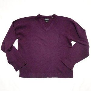Original Lambswool by Evergreen Maroon Long Sleeve V-Neck Sweater Mens XL